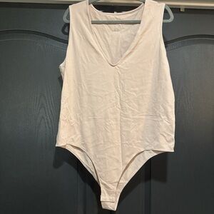 Women's Cream Sleeveless Bodysuit